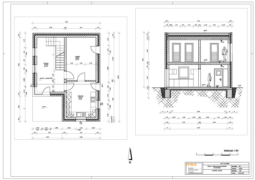 Grundriss- und Schnittplan